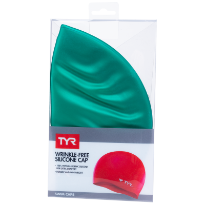 Шапочка для плавания TYR Wrinkle-Free Silicone Cap, силикон, LCSL/310, зеленый